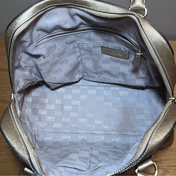 Michael Kors Gold Leather Cindy Dome Satchel - Picture 9 of 13